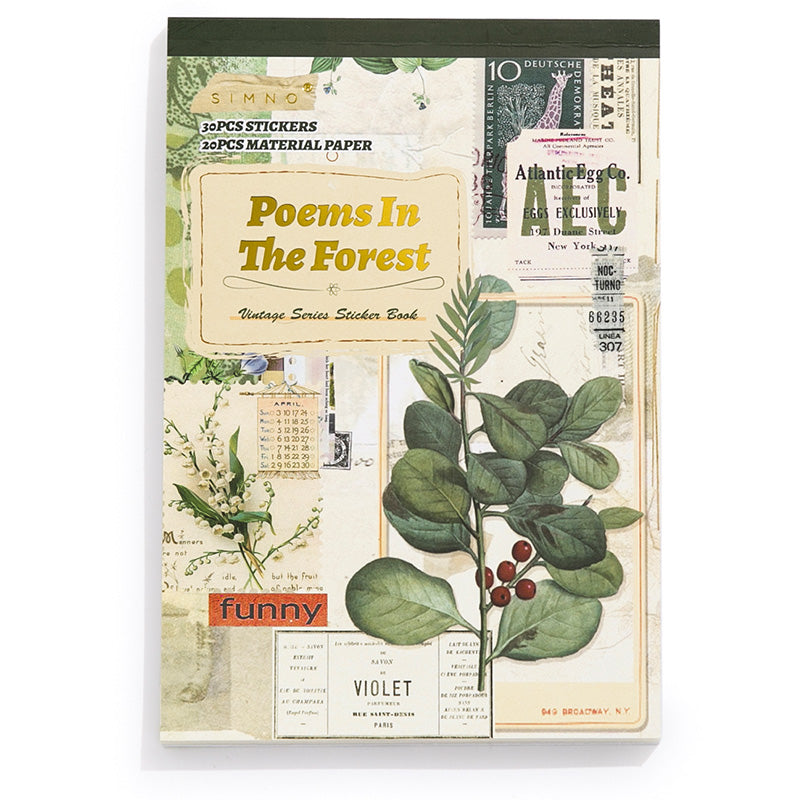 SIMNO® Sticker & Paper Set - Poems In The Forest - 50 sheets