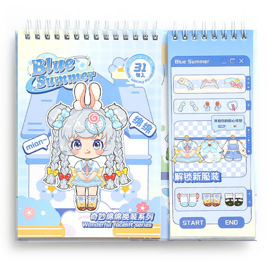 Aankleedstickerboek - Blauwe zomer