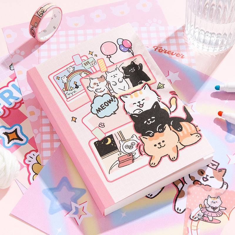 Simno Bullet Journal Set - 155 stuks - A6-notitieboek - Accessoires - Stickers - Sjablonen - Producten - Washi Tape - Scrapbook Album - Paars