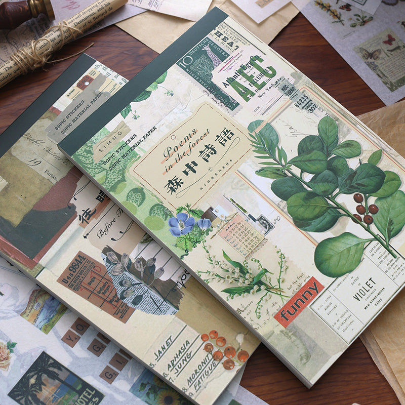 Volume Pack: 30 Washi + 20 Paper Sheets  - Poems In The Forest