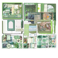 SIMNO® A6 Bullet Journal Set - 12 Soorten & 195-delig - Scrapbook Set met Stickers, Washi Tape en Decoratiepapier - Misty Island