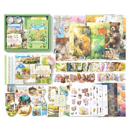 SIMNO® A6 Bullet Journal Set - 12 Soorten & 195-delig - Scrapbook Set met Stickers, Washi Tape en Decoratiepapier - Bosdroom
