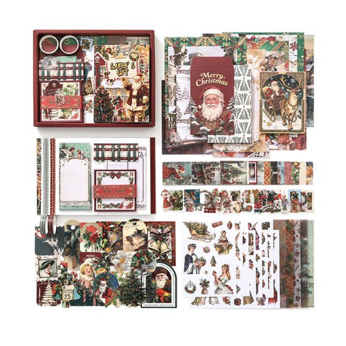 SIMNO® A6 Bullet Journal Set - 12 Soorten & 195-delig - Scrapbook Set met Stickers, Washi Tape en Decoratiepapier - Kerstcadeau