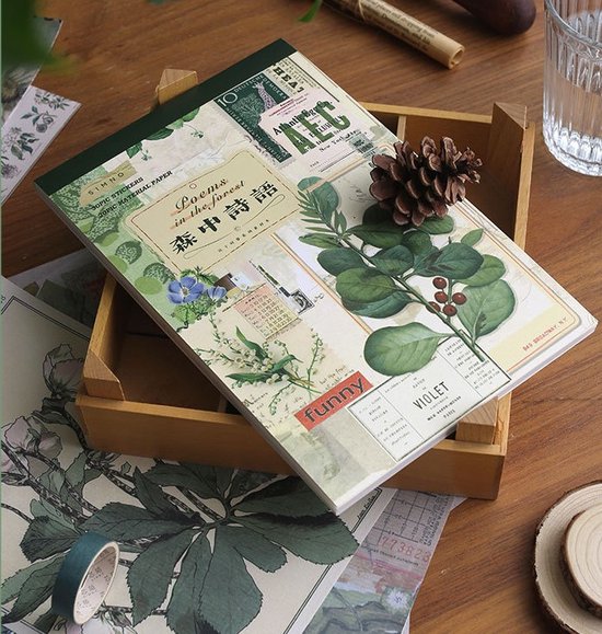 Volume Sticker- en Papierset 2 - 50 vellen - Mega set met heel veel stickers en papier voor o.a. bulletjounal, scrapbooking en het maken van kaarten-Poems In The Forest